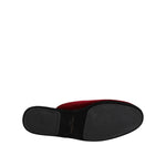 Dolce & Gabbana Red Viscose Velvet Slides Flat Slipper Shoes MV7557-43