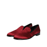 Dolce & Gabbana Red Velvet Slip On Loafers Formal Shoes MV7561-45