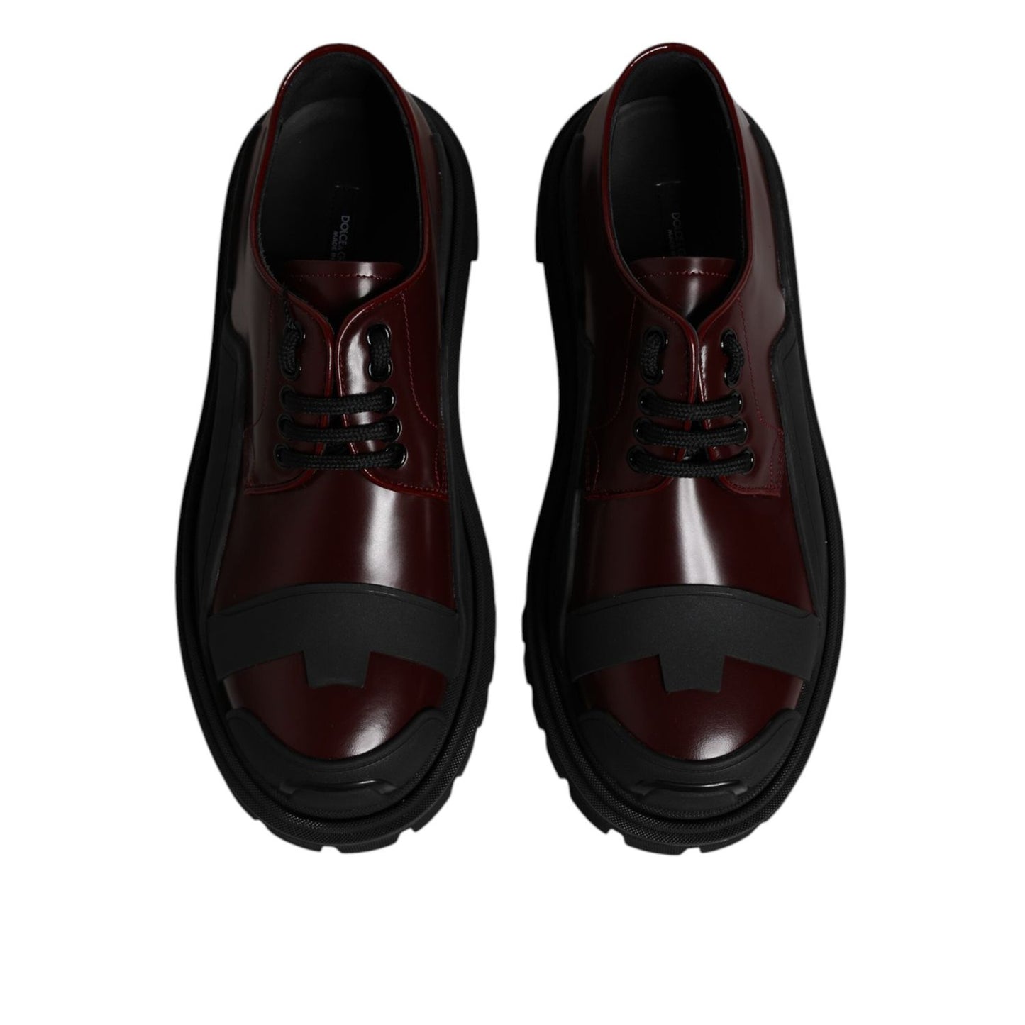 Dolce & Gabbana Red Leather Lace Up Trekking Dress Shoes MV7582-39