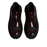 Dolce & Gabbana Red Leather Lace Up Trekking Dress Shoes MV7582-39