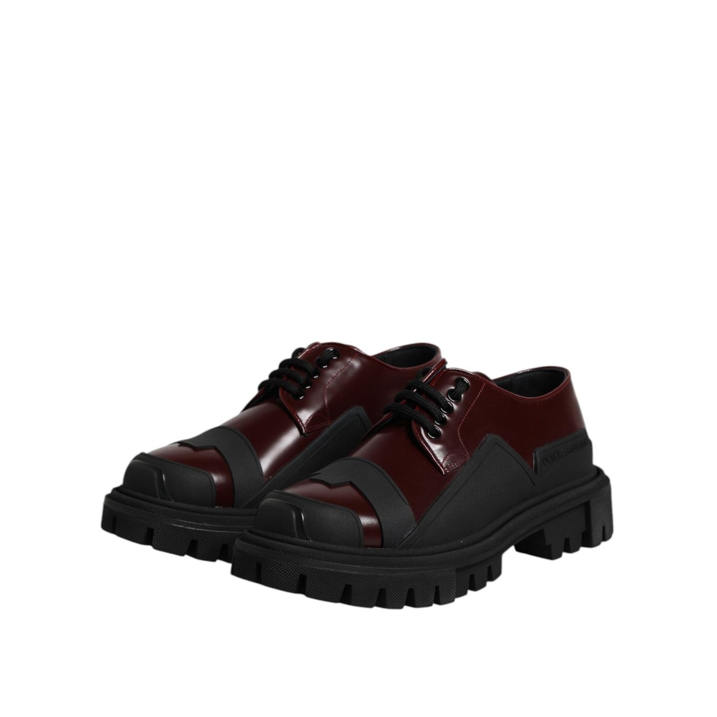 Dolce & Gabbana Red Leather Lace Up Trekking Dress Shoes MV7582-39