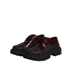 Dolce & Gabbana Red Leather Lace Up Trekking Dress Shoes MV7582-39