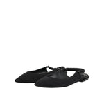 Dolce & Gabbana Black Crystal Charmeuse Slingback Shoes
