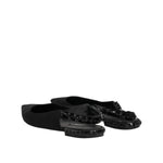 Dolce & Gabbana Black Crystal Charmeuse Slingback Shoes