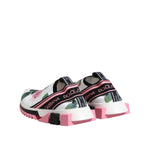 Dolce & Gabbana White Rose Print Sorrento Sneakers Shoes LA12762-36