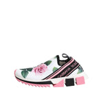 Dolce & Gabbana White Rose Print Sorrento Sneakers Shoes LA12762-36
