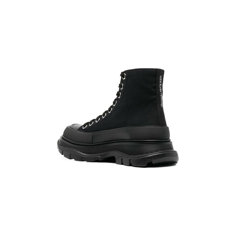 Alexander McQueen Black Canvas High Top Sneakers