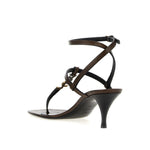 Saint Laurent Cassandra Leather Flip-Flop Sandals SA-8735555584212-EU36/US6