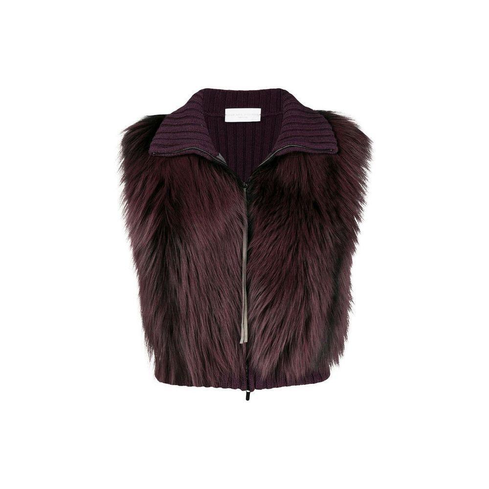 Fabiana Filippi Fox Fur Knitted Vest Jacket FA-8736386187476-IT46 | S