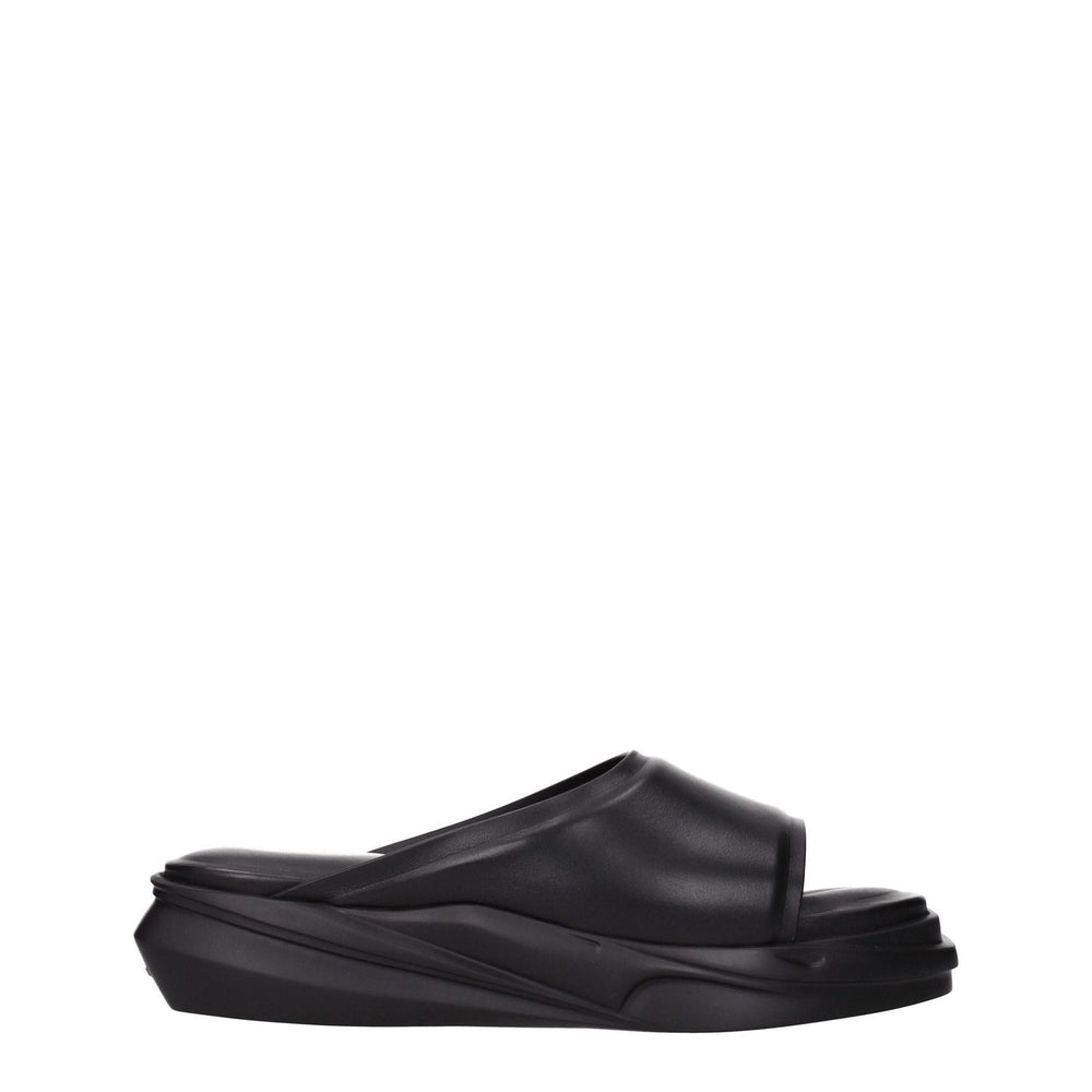 Alyx Black Leather Slippers Sandals AL-8547196928265-EU42/US9