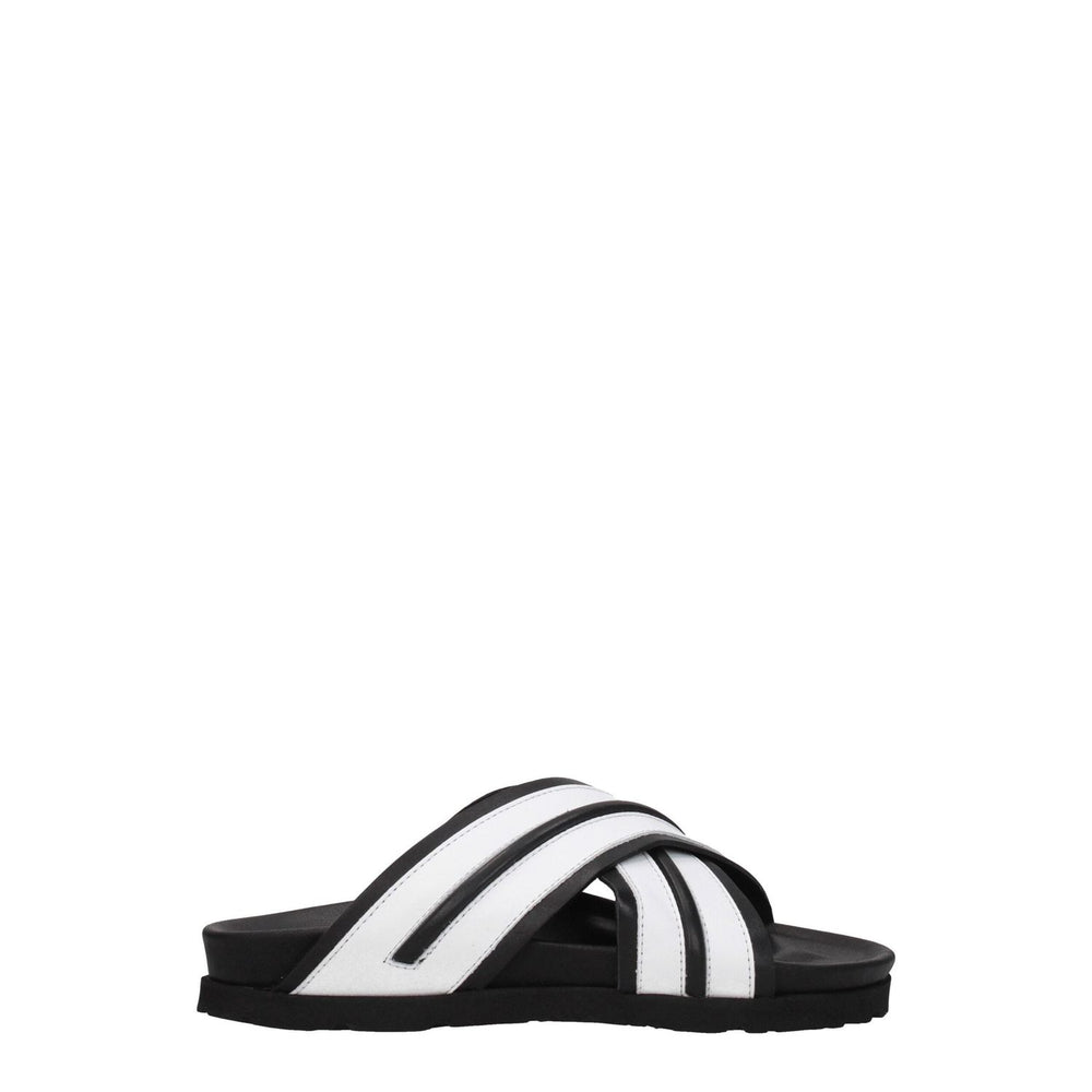 Palm Angels White Leather Slippers Sandals PA-8547346743561-EU35/US5