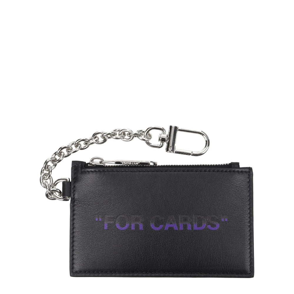 Off-White Black Leather Wallets OF8547350905097BT