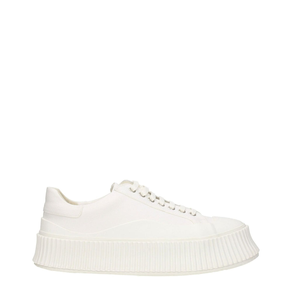 Jil Sander White Fabric Platform Sneakers JI-8547352609033-EU39/US6