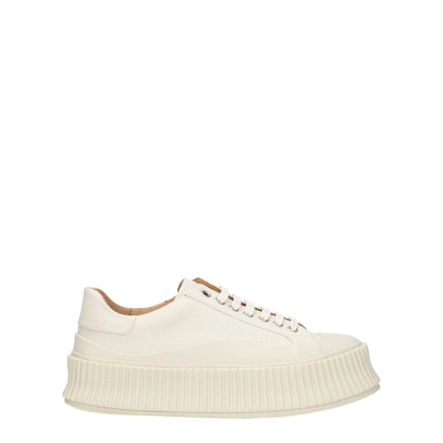 Jil Sander White Fabric Platform Sneakers JI-8547352838409-EU37/US7