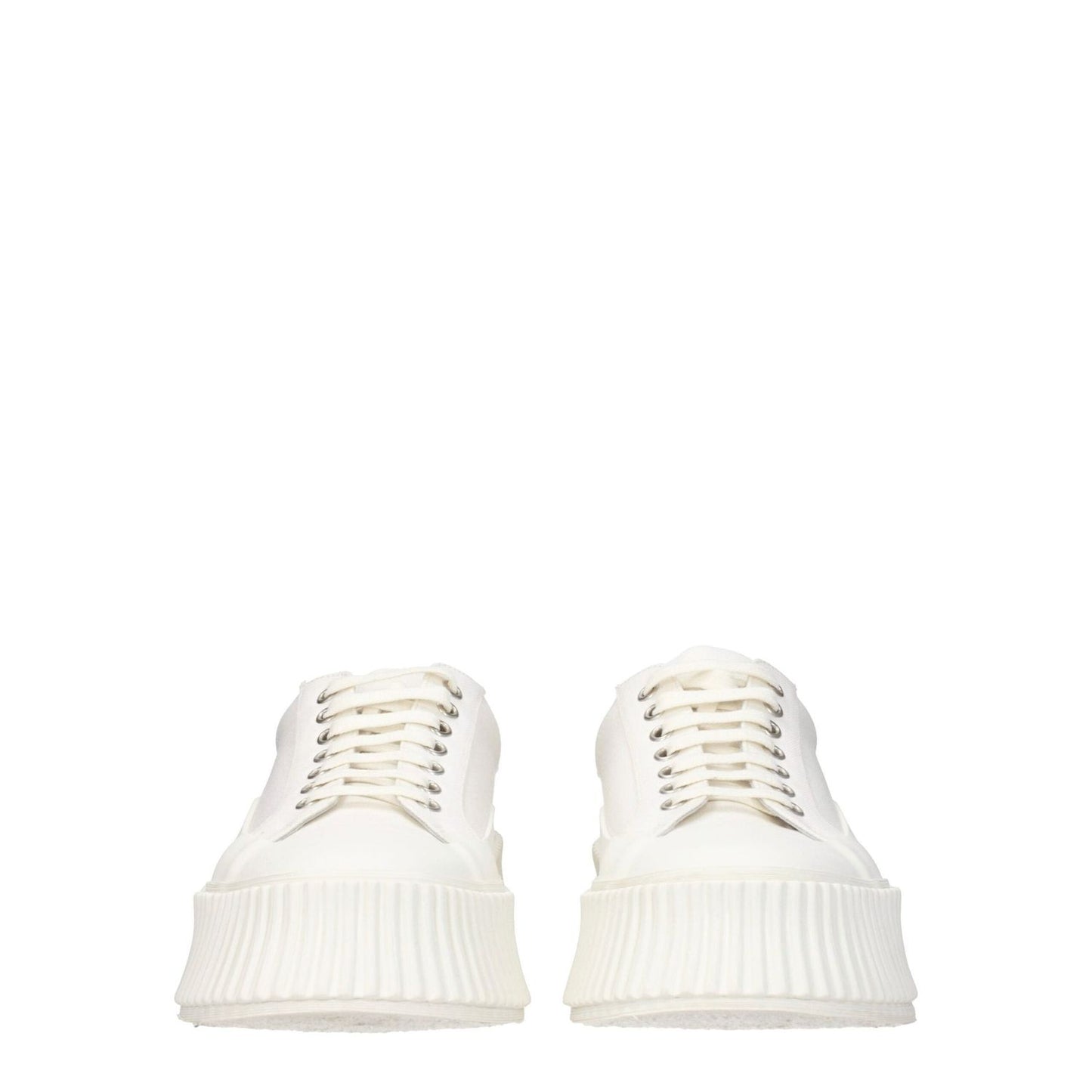 Jil Sander White Fabric Platform Sneakers JI-8547352609033-EU39/US6