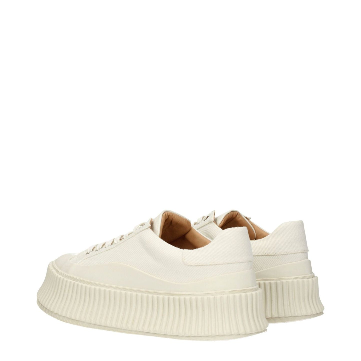 Jil Sander White Fabric Platform Sneakers JI-8547352838409-EU37/US7