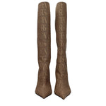 Versace Beige Fabric High Heel Boots VE-8617377366281-EU36/US6