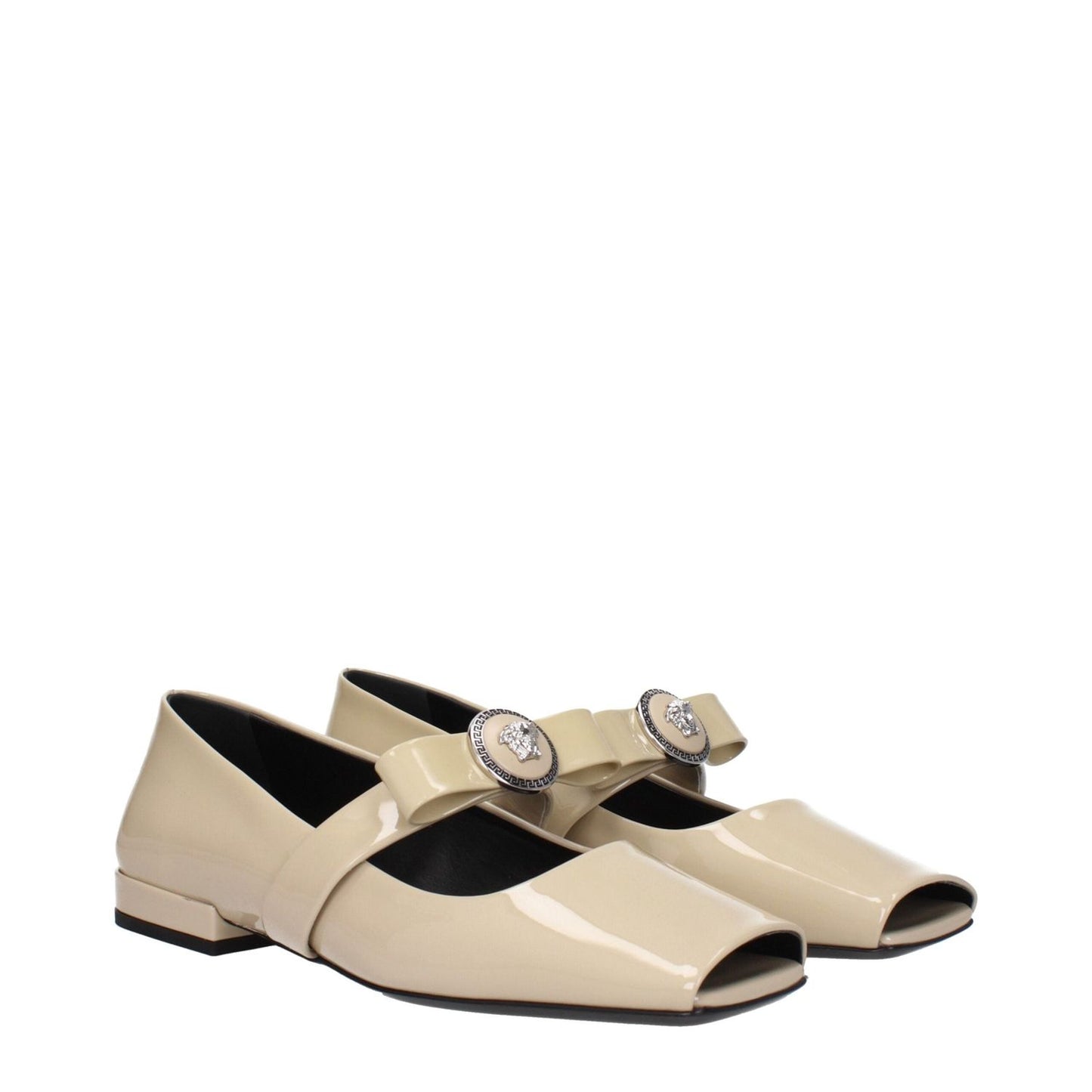 Versace Beige Leather Ballet Flats VE-9256354840841-EU39/US9