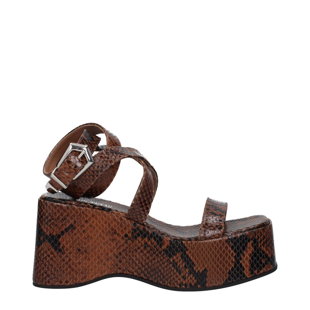 Paris Texas Brown Leather Wedges Sandals PA-9257529114889-EU36.5/US6.5