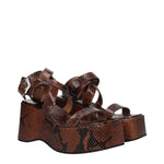 Paris Texas Brown Leather Wedges Sandals PA-9257529114889-EU36.5/US6.5