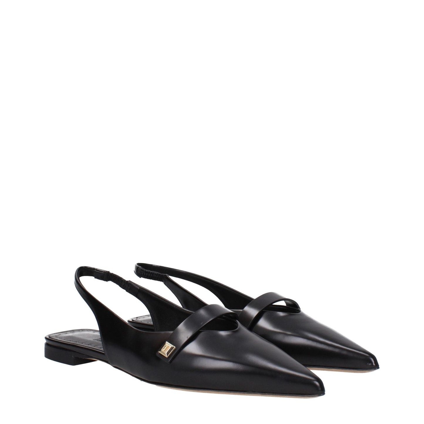 Max Mara Black Leather Ballet Flats MA-9258071130377-EU36/US6