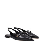 Max Mara Black Leather Ballet Flats MA-9258071130377-EU36/US6
