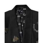 Dolce & Gabbana Black Bee Crown Embellished Suit Coat Blazer JKT41552-50