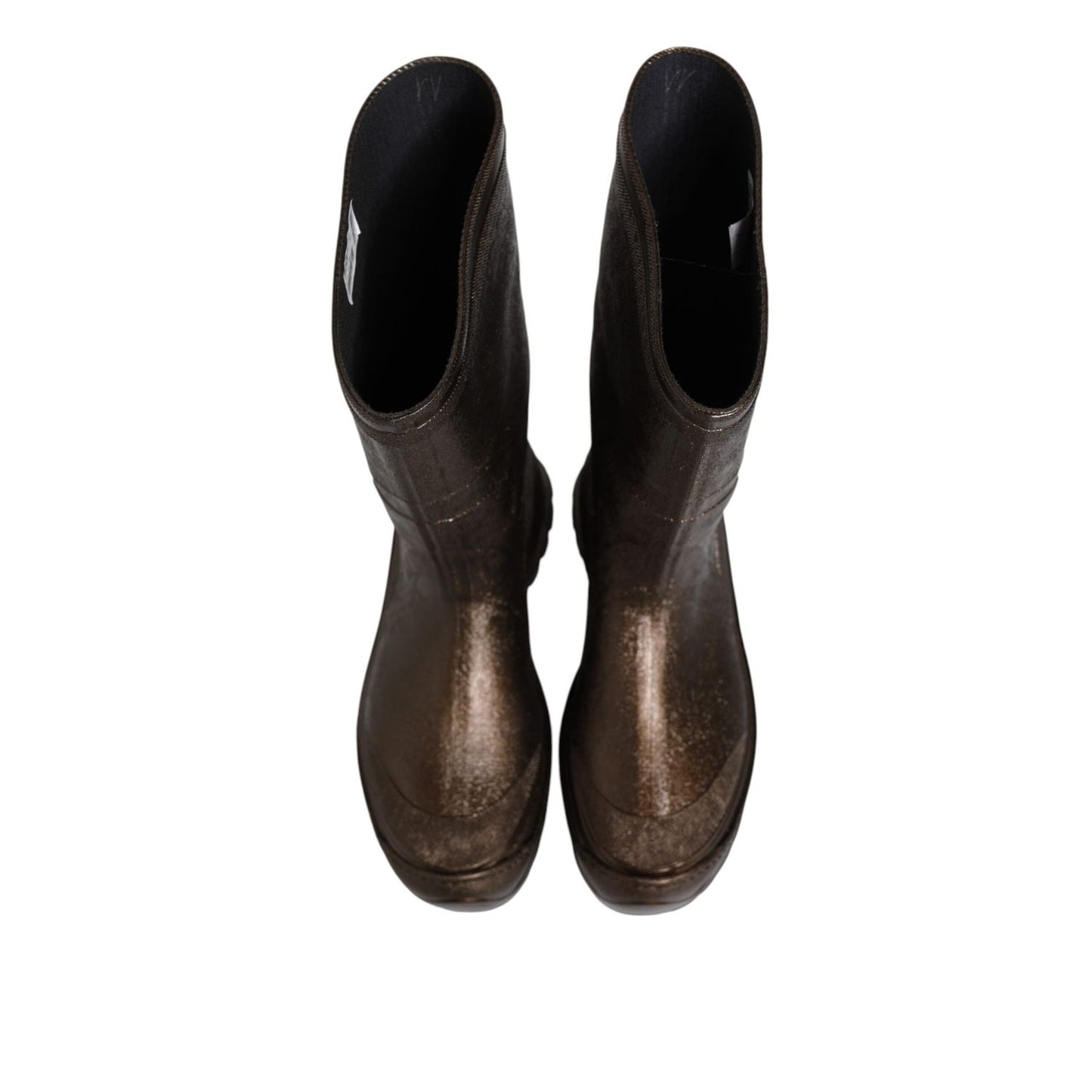 Dolce & Gabbana Metallic Brown Pull On Rain Boots Shoes MV7814-45