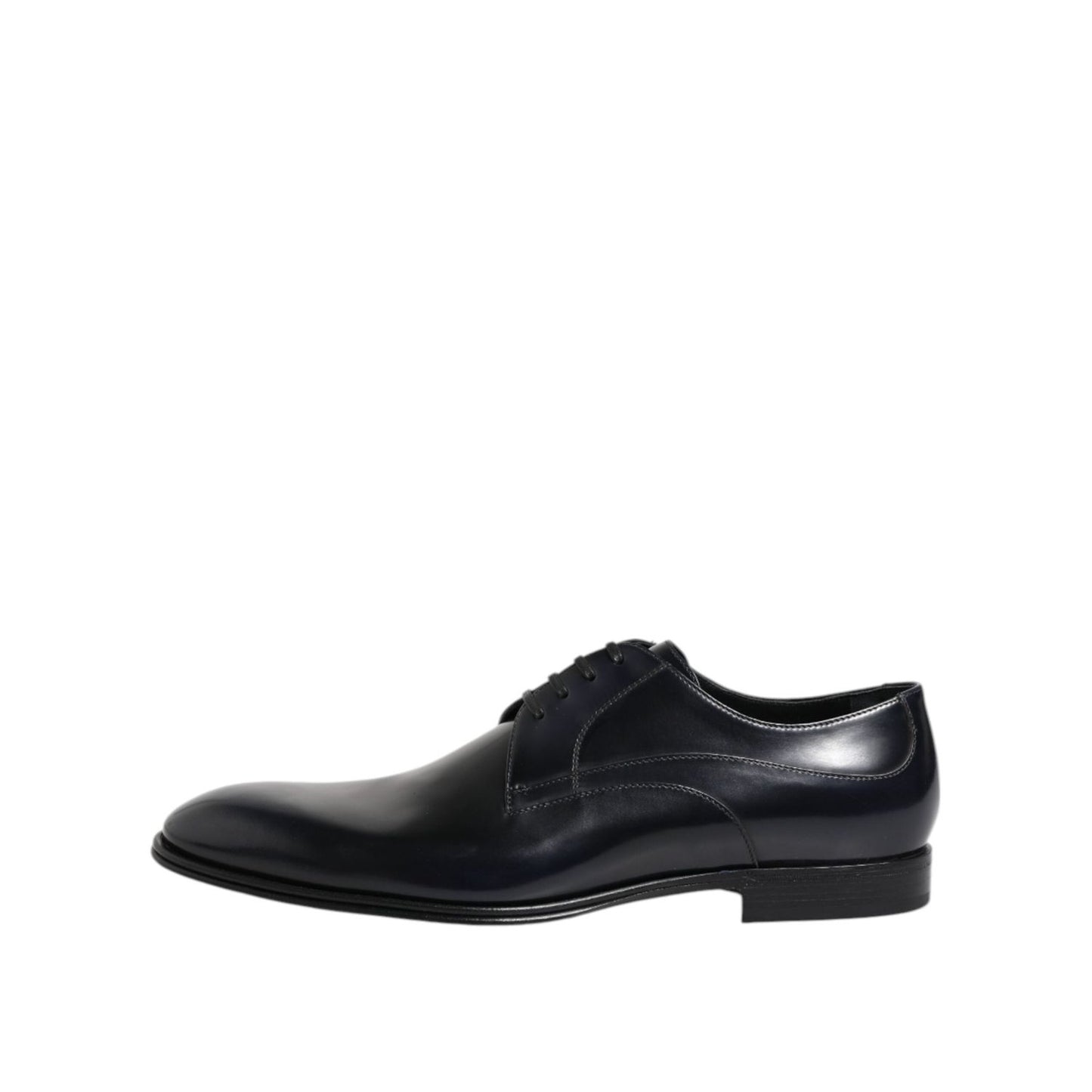 Dolce & Gabbana Navy Blue Leather Lace Up Derby Formal Shoes