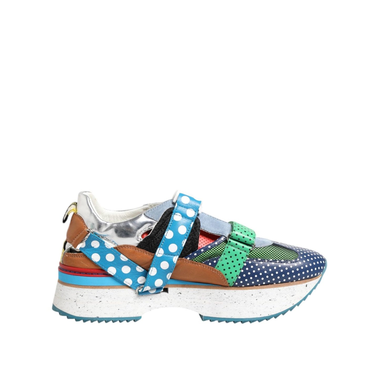 Dolce & Gabbana Multicolor Leather Low Top Sneakers Shoes MV7691-42.5