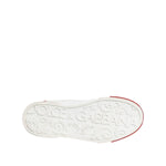 Dolce & Gabbana White Red Leather Lace Up Sneakers Shoes