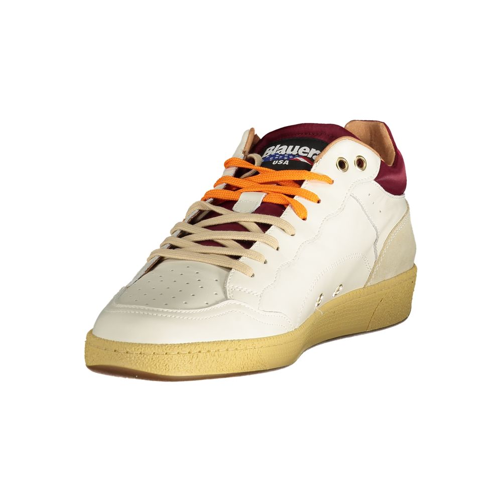 Blauer White Polyester Sneaker