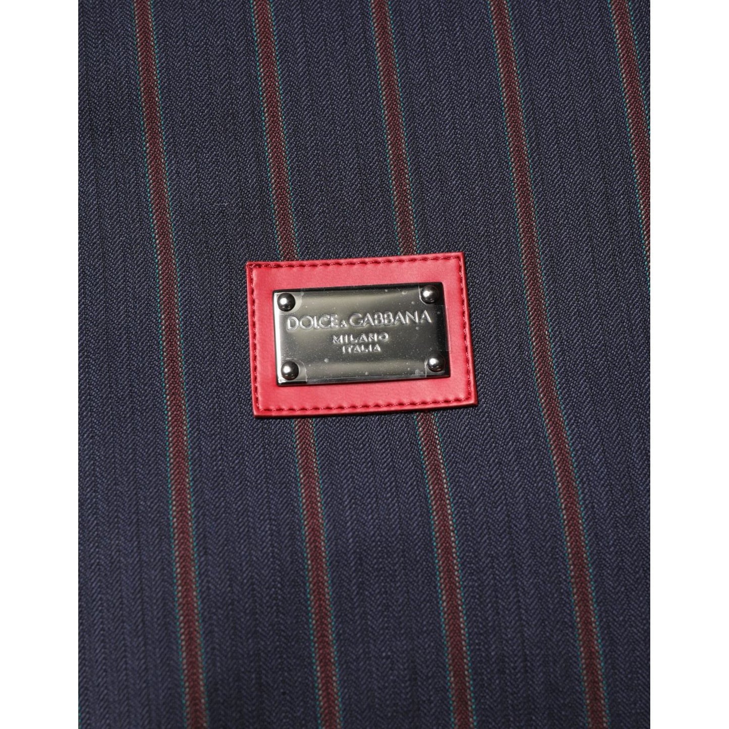 Dolce & Gabbana Blue Red Striped Logo Plaque Full Zip Jacket JKT41558-50