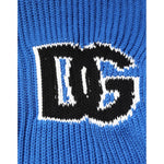 Dolce & Gabbana Blue Cotton Logo Patch Ribbed Knit Cardigan Sweater TSH90589-L