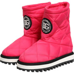 Dolce & Gabbana Pink White Viscose Padded Mid Calf Boots Shoes LA12811 -37