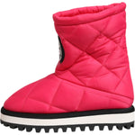 Dolce & Gabbana Pink White Viscose Padded Mid Calf Boots Shoes LA12812-35