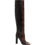 Dolce & Gabbana Brown Python Snakeskin Print Riding Boots Shoes LA12866-36.5