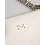 Dolce & Gabbana White Rosalia Small Calfskin Chain Shoulder Strap Bag