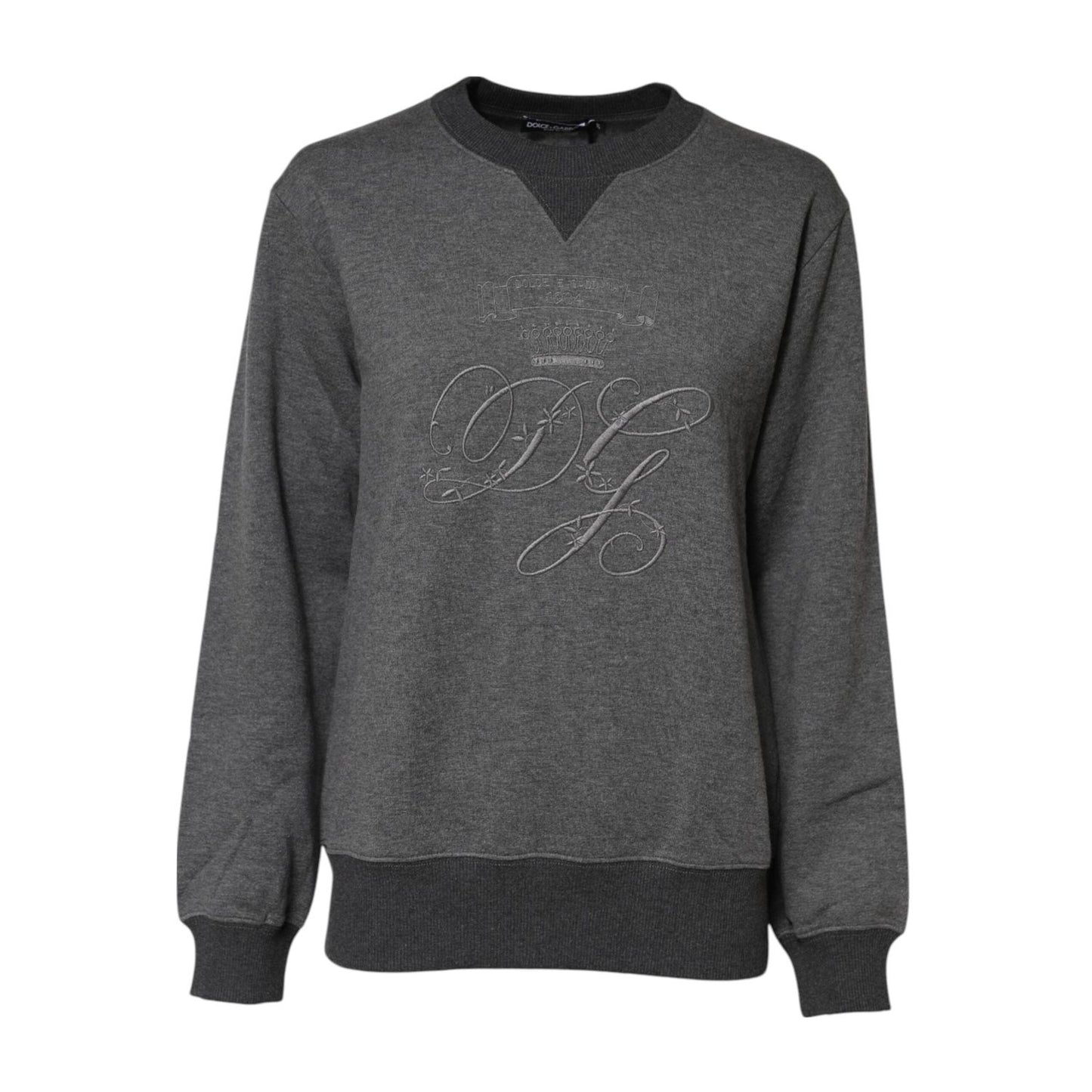 Dolce & Gabbana Gray DG Logo Embroidered Pullover Sweater