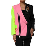 Dolce & Gabbana Multicolor Patchwork Embellished Coat Jacket JKT41566-40