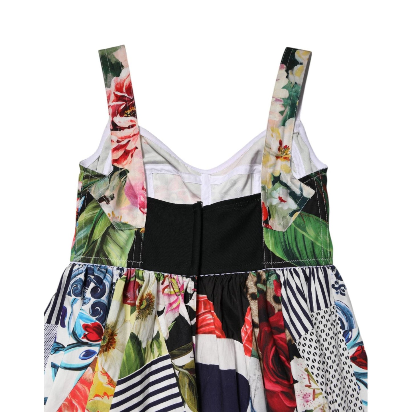 Dolce & Gabbana Multicolor Patchwork Cotton AlineMini Dress DR81678-36