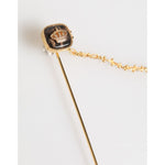 Dolce & Gabbana DG Crown Gold Chain Mens Accessories Brooch Lapel Pin