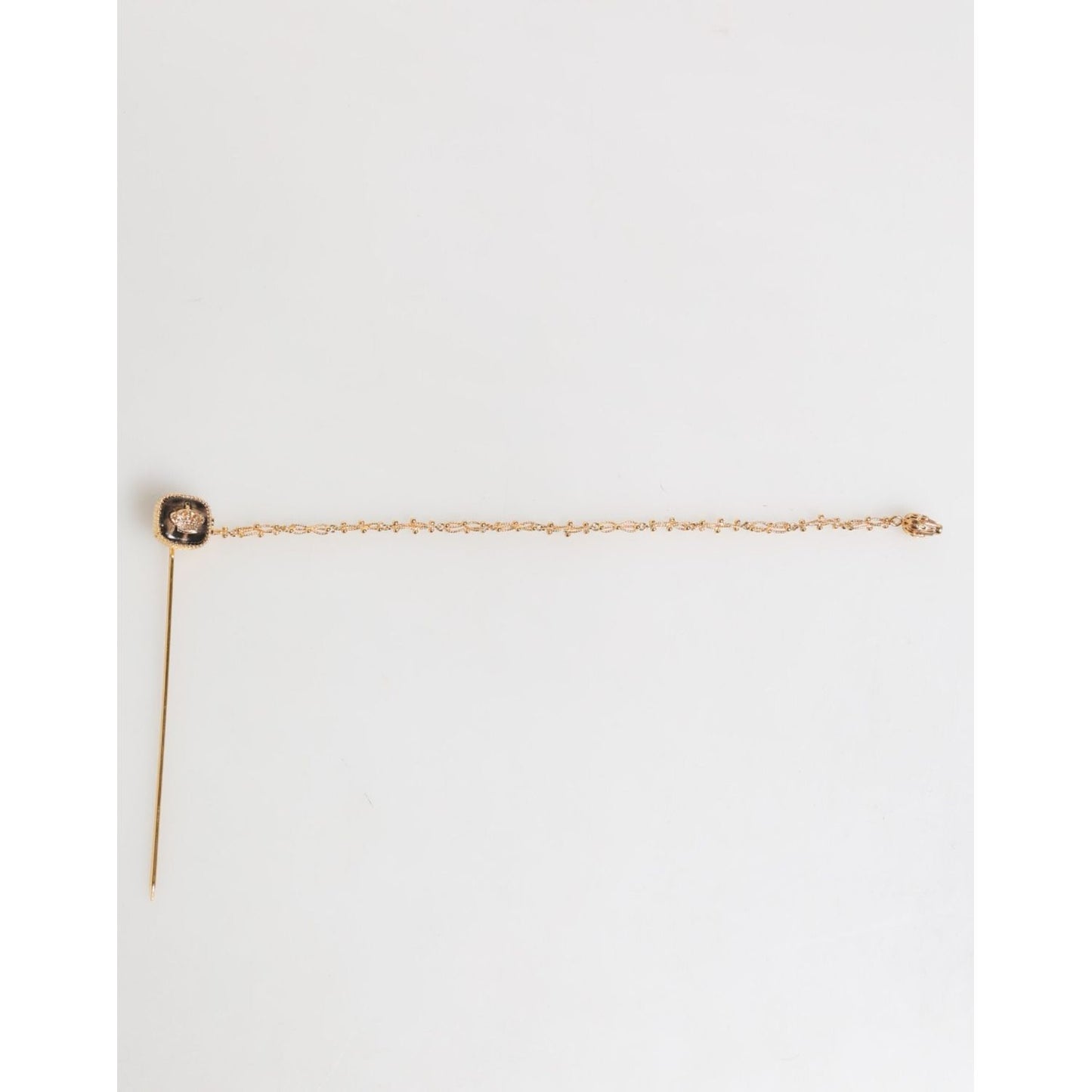 Dolce & Gabbana DG Crown Gold Chain Mens Accessories Brooch Lapel Pin