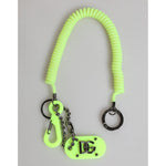 Dolce & Gabbana Green Springy Key Holder DG Logo Men's Keychain Keyring