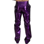 Dolce & Gabbana Purple Metallic Nylon Straight Trouser Pants