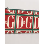 Dolce & Gabbana Green Calf Leather Logo Print Monogram Card Holder Wallet