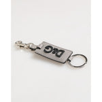 Dolce & Gabbana Gray Leather Logo Metal Ring Keychain Holder Men Keyring SMY11326