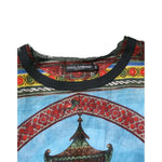 Dolce & Gabbana Multicolor Cotton Linen Temple Print T-shirt