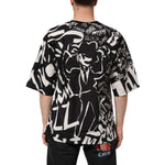 Dolce & Gabbana Black White Cotton Oversized Graffiti T-shirt