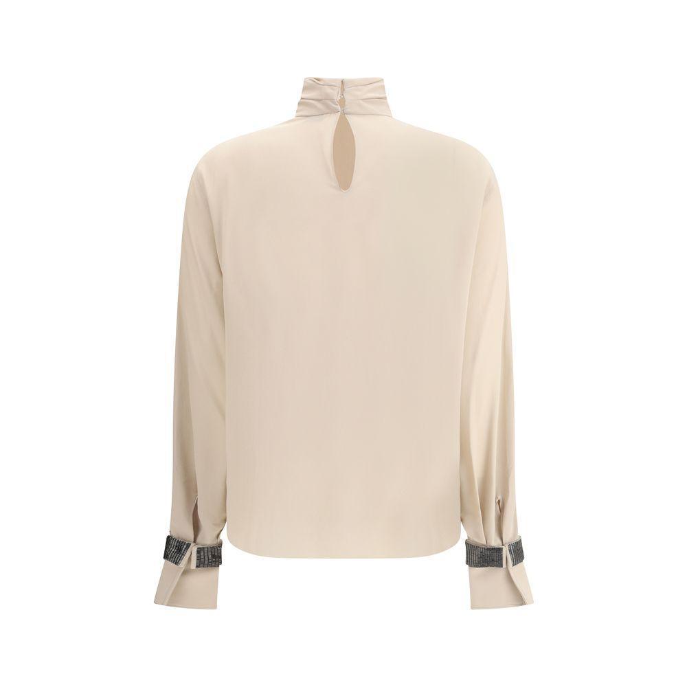 Brunello Cucinelli Silk turtleneck Blouse with Precious Bracelets BR-MB993EK714C8561-L